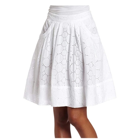 Calvin Klein Eyelet Aline Skirt in NAVY - Picture 3 of 3